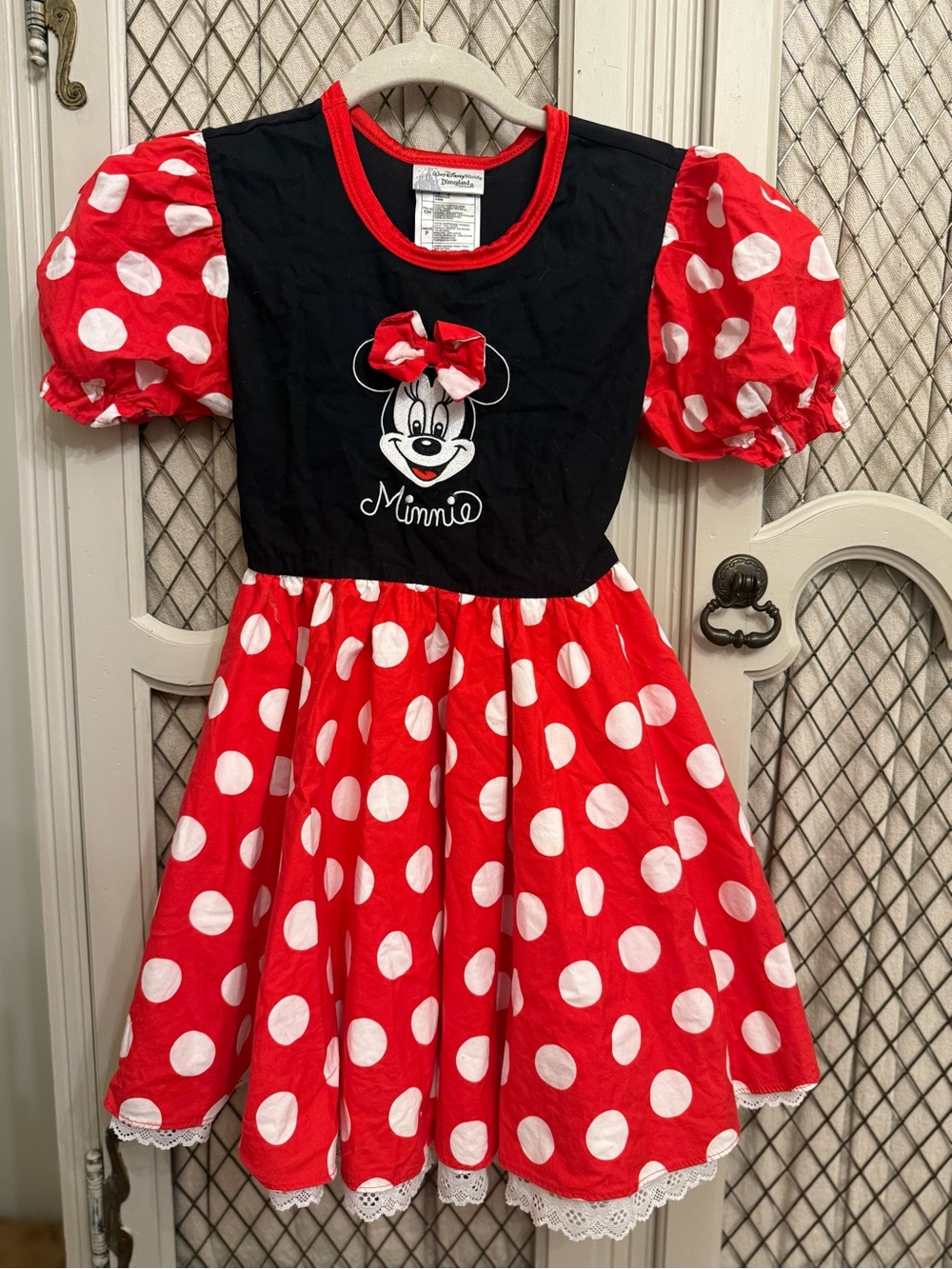 AUTHENTIC Disney Parks Minnie Mouse Polka Dot Dress Sz S (6/6x)
